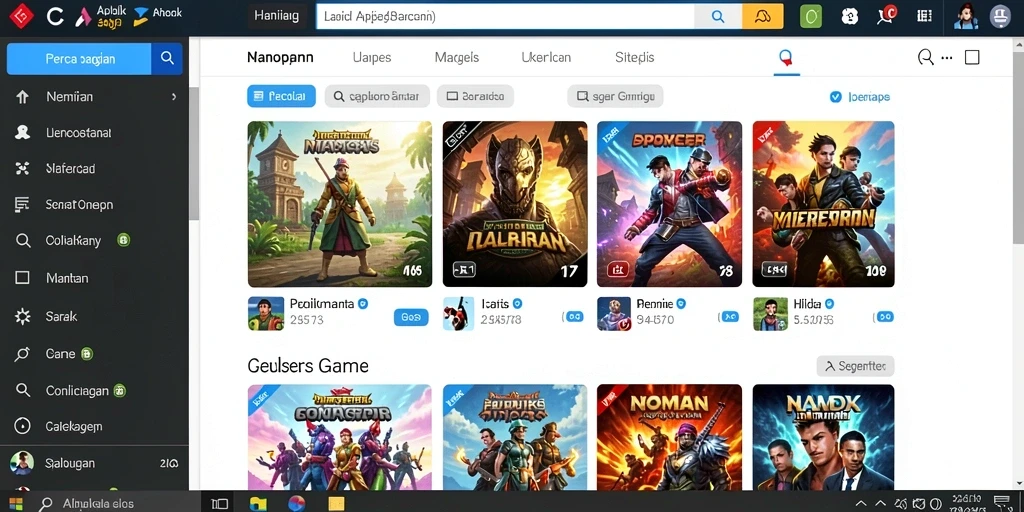 Lingkungan permainan yang indah dan penuh detail.