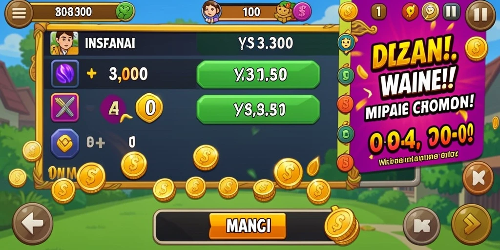 Pemandangan indah dalam satu level game.