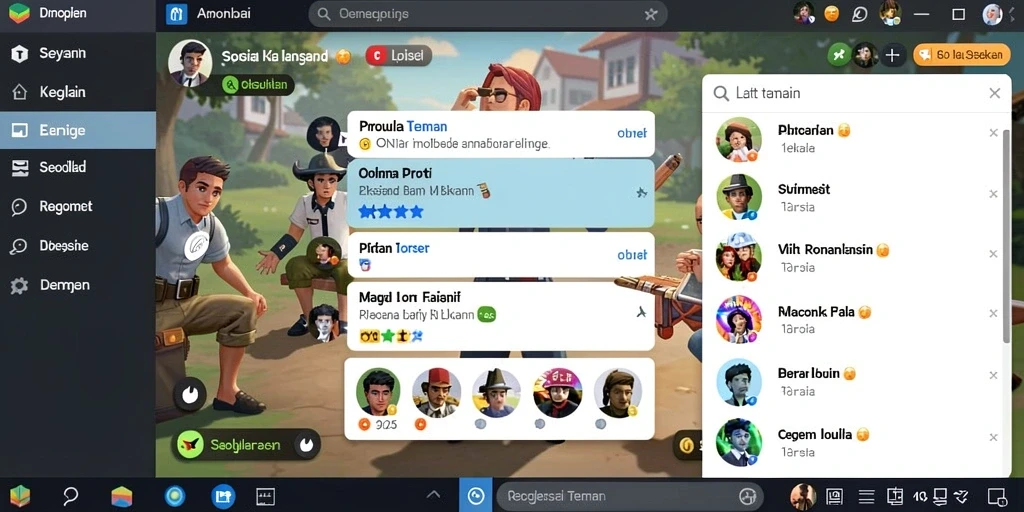 Tangkapan layar fitur multiplayer dengan teman-teman.