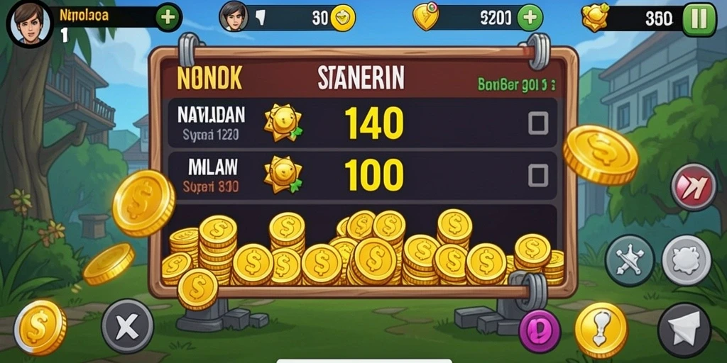Tangkapan layar memperlihatkan upgrade karakter dan senjata.